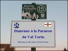 A Guernsey French welcome to the parish _47409799_bianvnussign