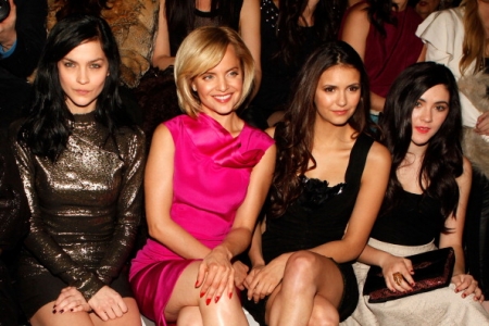 Nina Dobrev at Mercedes-Benz Fashion Week-Venexiana & Herve Leger Normal_001