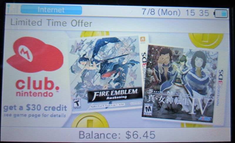 Nintendo vai dar um credito de 30 doletas para quem comprar Fire Emblem Awakening e ou Shin Megami Tensei IV Eshop_offer