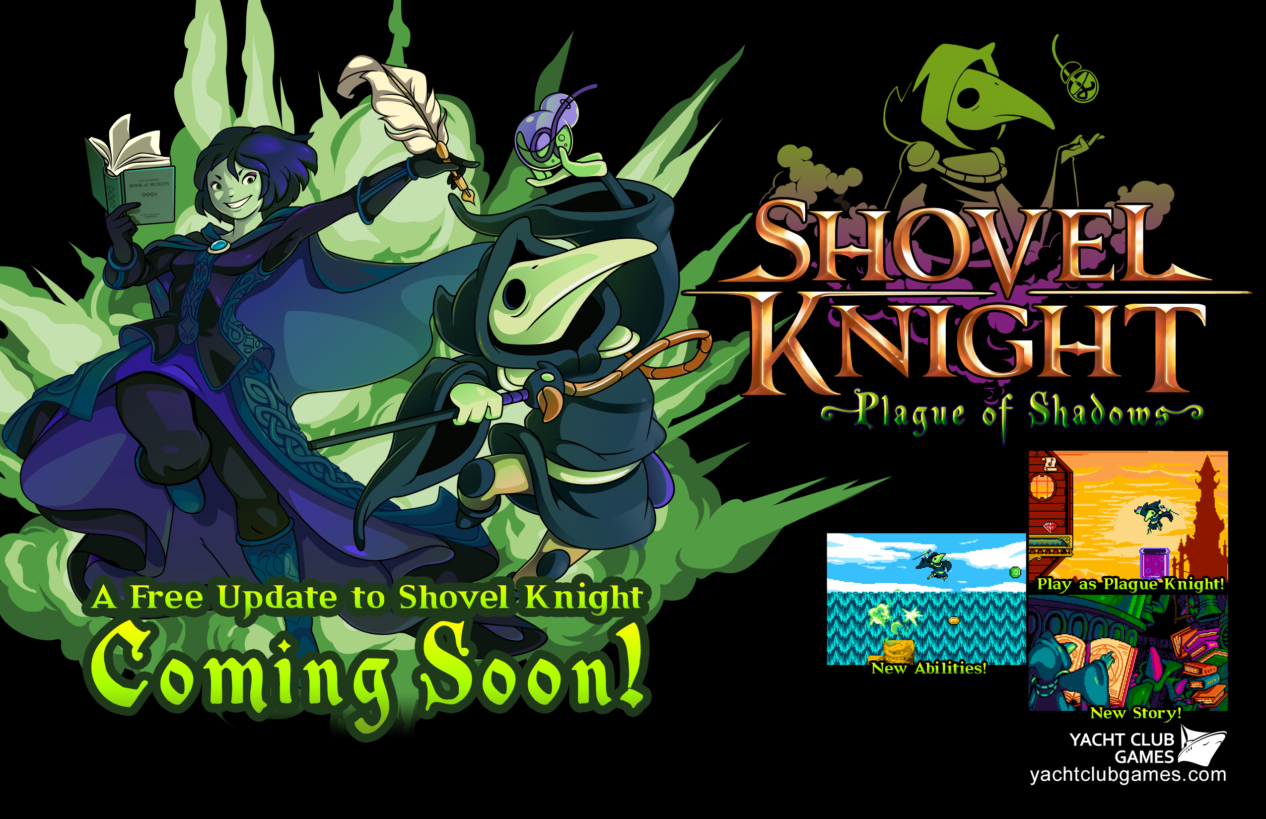 eshop: Shovel Knight Plague of Shadows Expansion is Expected To Hit The Wii U by Early Summer! Plague_Flyer
