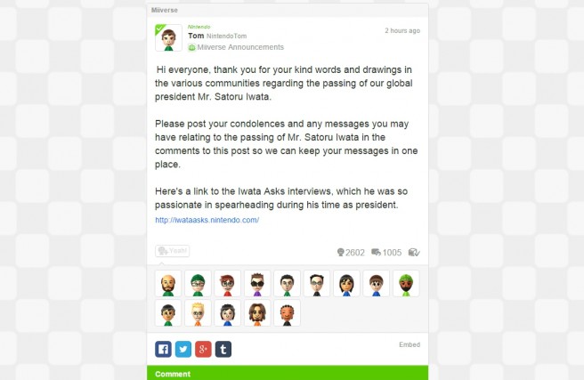 An Ode To Late Nintendo President Satoru Iwata Miiverse-si-656x427