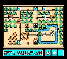 Tests de Super Mario Bros. , Super Mario Bros. : The Lost Level, Super Mario Bros. 2. et Super Mario Bros. 3. ! SuperMarioBros3_Test21Monde1GrassLand