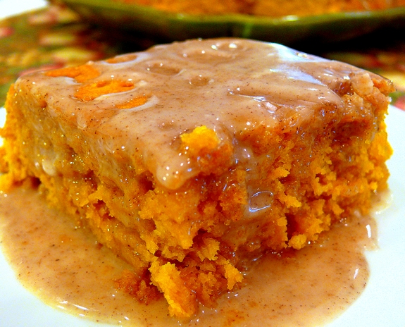 Two-Ingredient Pumpkin Cake with Apple Cider Glaze P1100191x