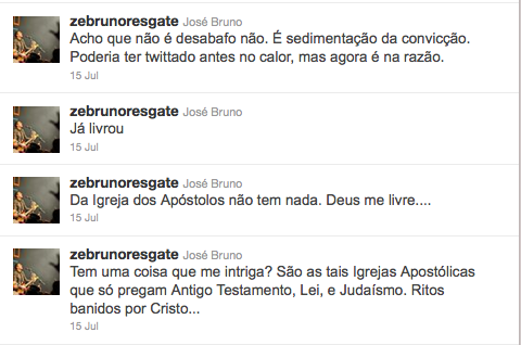 Pastor Zé Bruno, ex bispo da denominação, afineta Igreja Renascer: “Pregam ritos banidos por Cristo” Ze-bruno-twitter