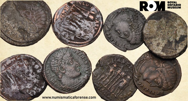 Analizando la procedencia (pedigrí) de 7 monedas romanas atribuidas al tesoro Ihnasyah. Ihnasyah-hoard