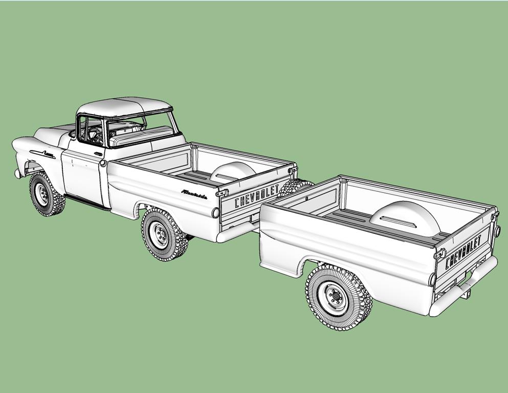 Ascender / TRX-4 / scx10 - Chevrolet Apache Fleetside 1958 1/8 - Impression 3D - Page 2 116