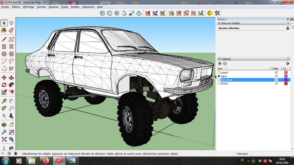 [Tuto] Modelisation 3D - Tuto 3 sur Sketchup - Adapter une carro sur un chassis (Axial scx10) 433