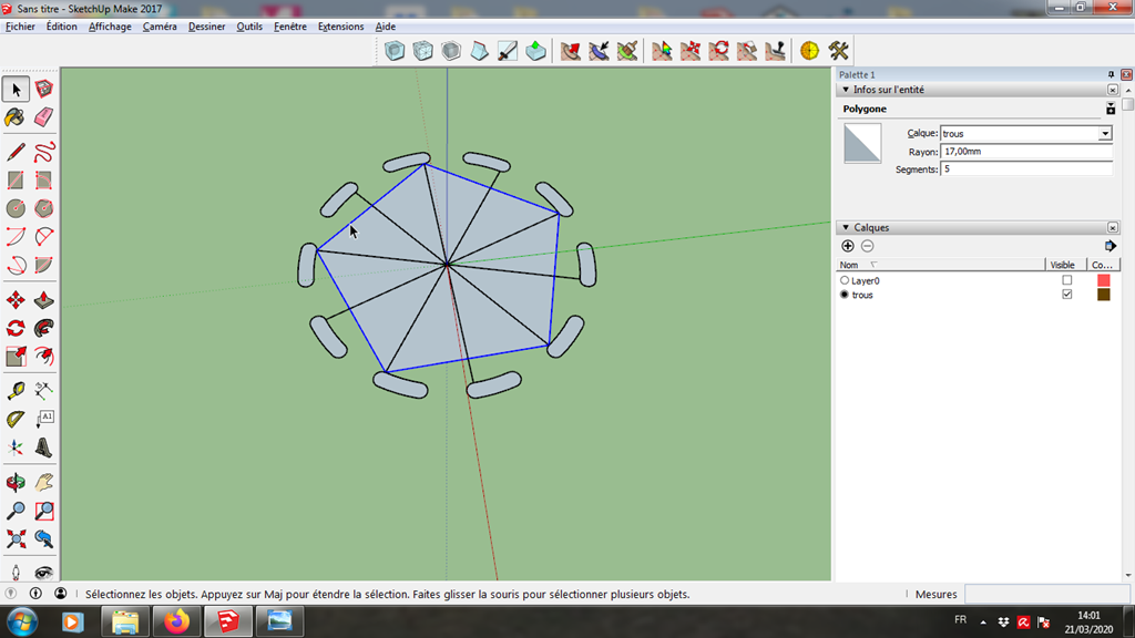 [Tuto] Modelisation 3D - Tuto 5 sur Sketchup - Exercice pratique = fabrication d'une jante 147