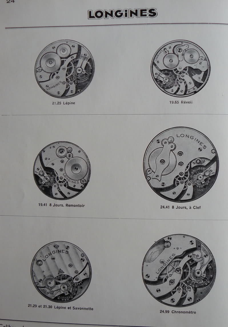 Calibres Longines Extrait de la Classification Horlogère 1938 6j3hv5