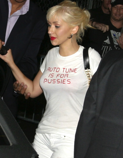 T-shirt Christina: "Auto-tune is for pussies" 11jlkdk