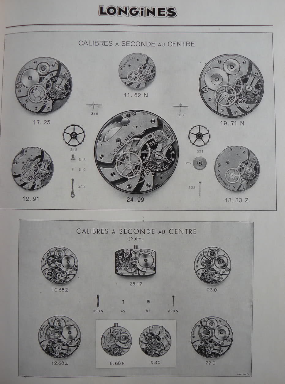 Calibres Longines Extrait de la Classification Horlogère 1938 1z354lg