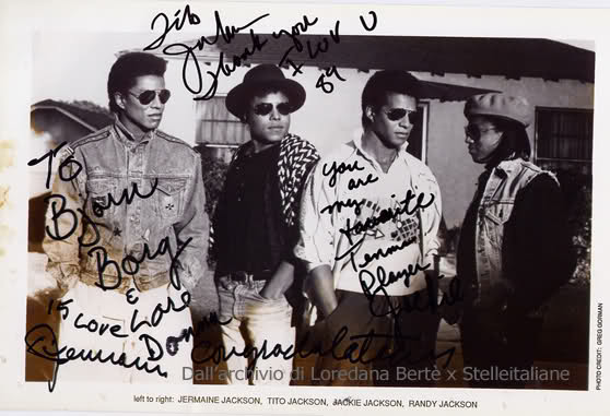 Memorabilia: Autografo personale di MJ e Jacksons per L. Bertè 331kl0j