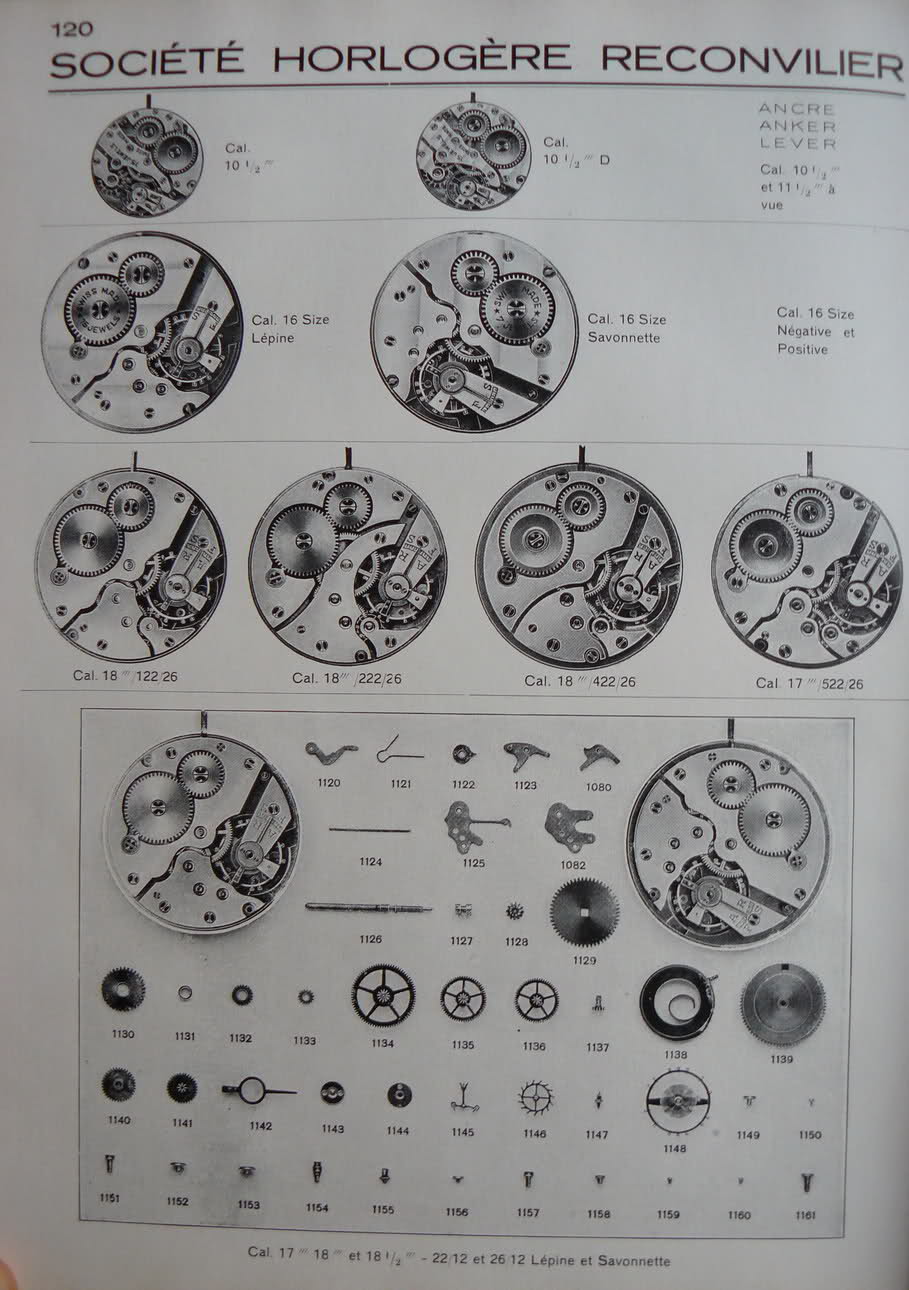 Calibres Reconvilier Roskopf Extrait de la Classification Horlogère 1936 34y8lkk