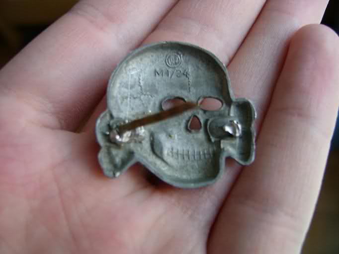 SS skull metal insignia Npkshg