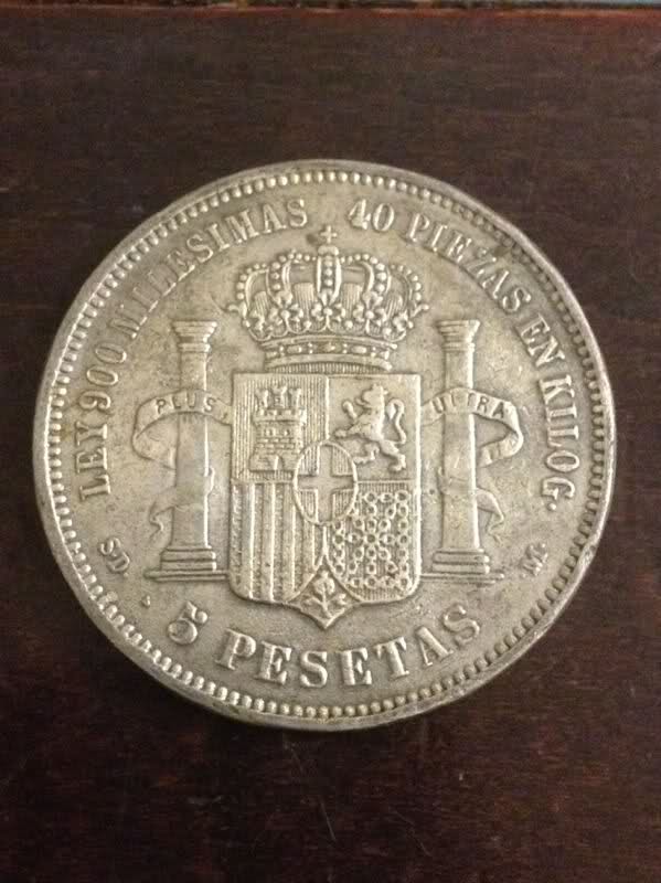 5 Pesetas 1871 (* 18-71). SDM. Amadeo I. Falsa de época. 23uprma