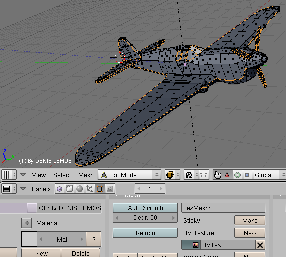 Meu segundo modelo 3D - Avião - agora com textura ! Vzd9na