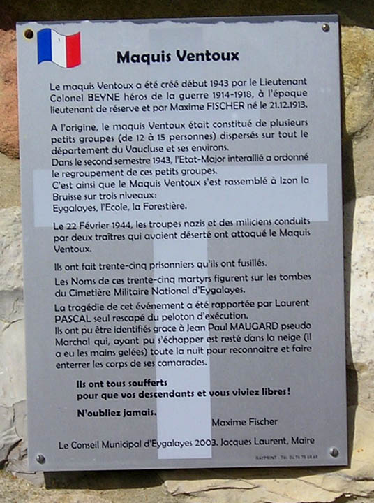 Massacre d'Izon-la-Bruisse Ceux du Maquis Ventoux 19rybt