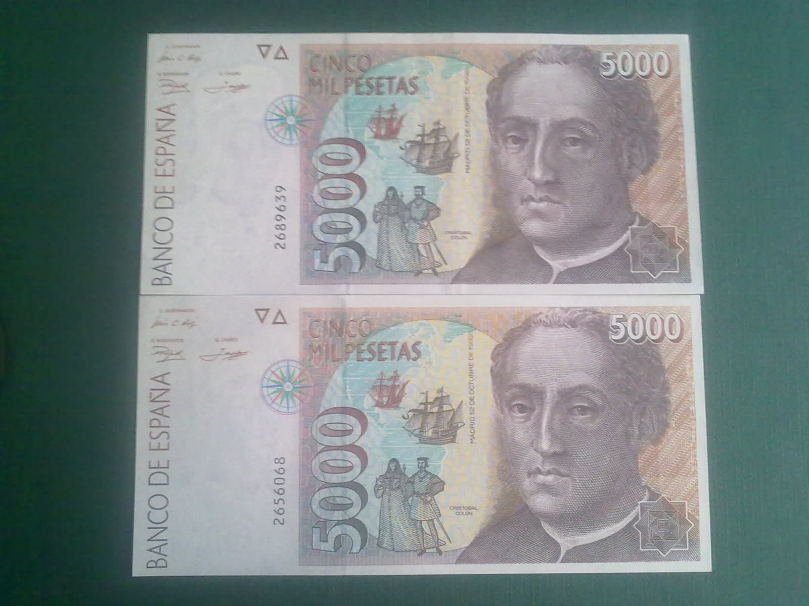 Billete 5000 pesetas 12 octubre 1992 2cdcgh