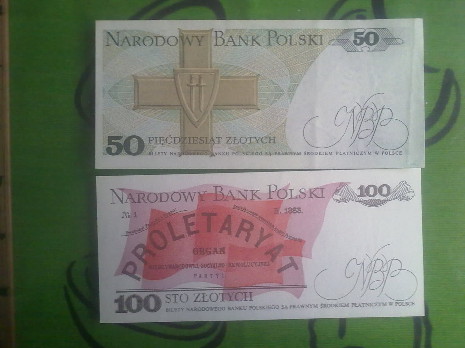 Billetes de 100 y50 Zlotych Polacos Ht69tu