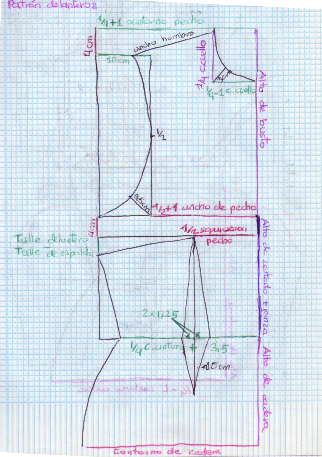 Patrón blusa con pinzas y explicación detallada Nsy2o