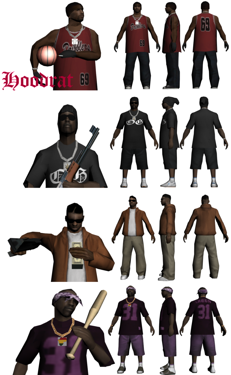 Modpack, afro-americain low poly skins. Zmmte0