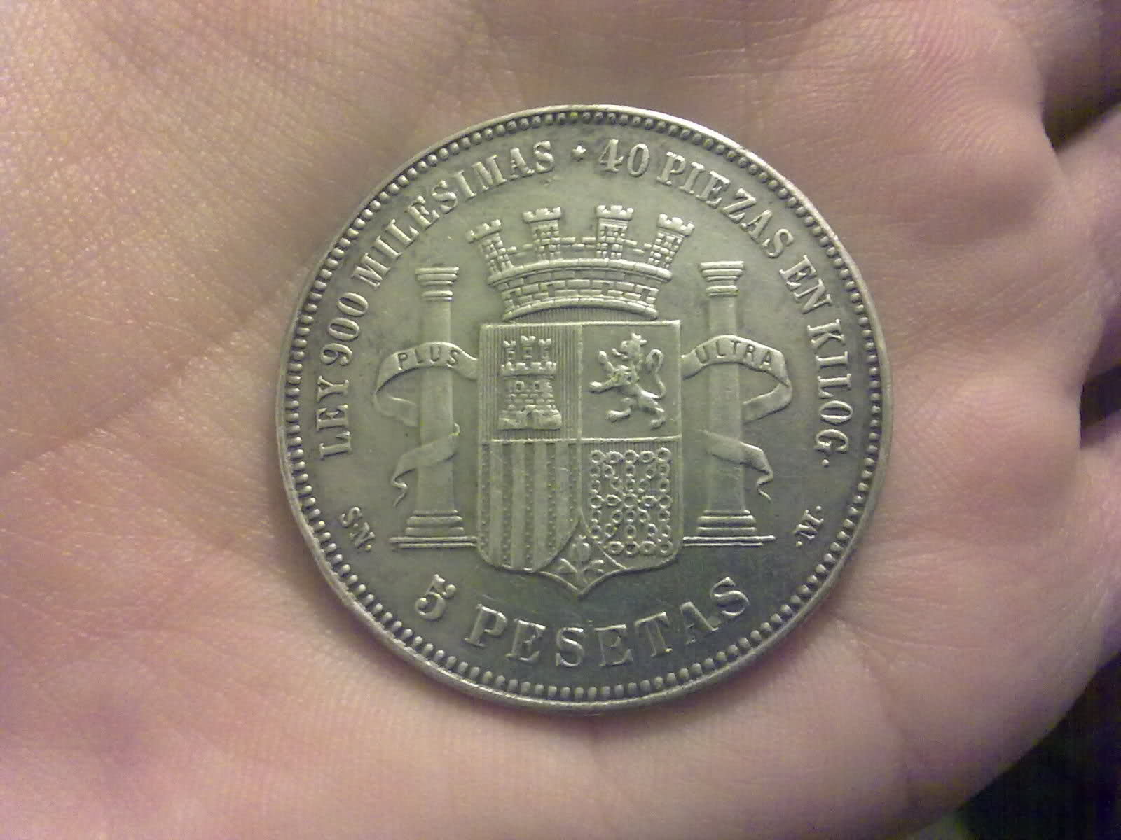 moneda 5 pesetas plata 1869 2mx1q9i