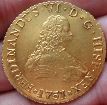 8 escudos 1751. Fernando VI. Santiago. (Pecio Nuestra Señora de la Luz). 2q1zzte