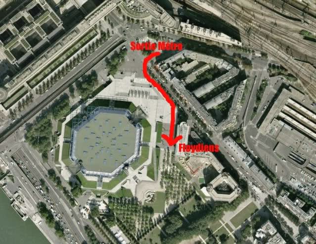 Concerts à BERCY : Localisation des différentes entrées et du floydmeet 20glif8