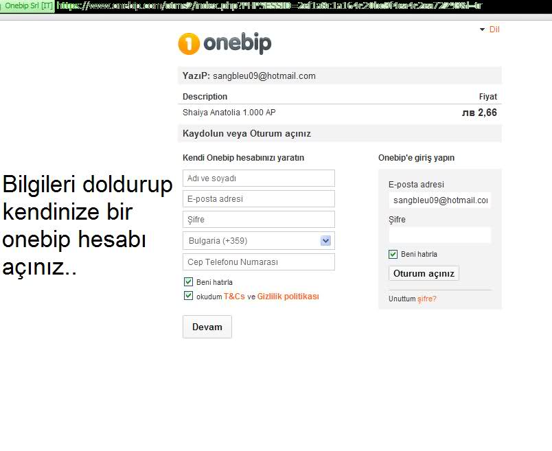 Onebip ile nasıl AP alınır. 200zod4