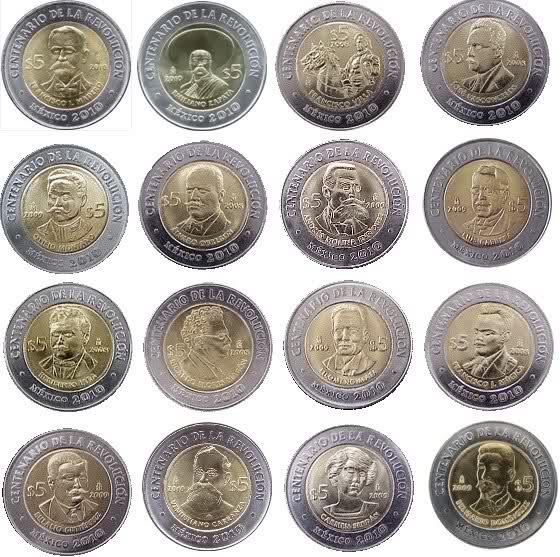 Monedas de 5 Pesos Conmemorativas Independencia y Revolución 2gv2c81