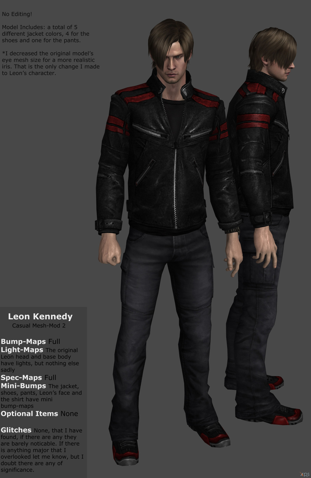 Skin Leon Kennedy Casual 2 de re6 reemplace a Leon Re4 traje especial 1  Nvb721