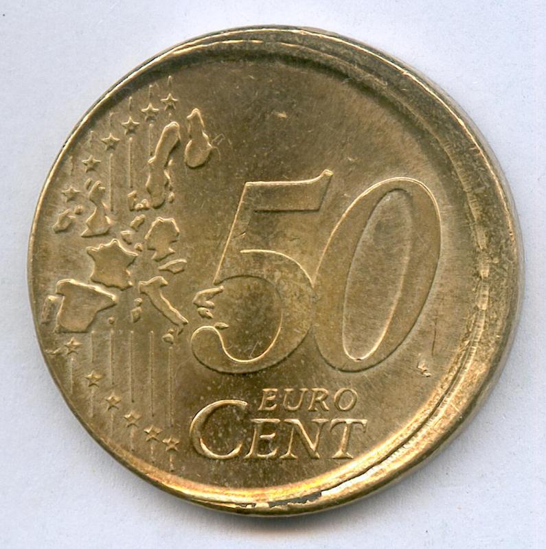 * ERROR * 50 CENT AÑO 2000 ESPAÑA DESPLAZADA. UNA PRECIOSIDAD. 14295c2