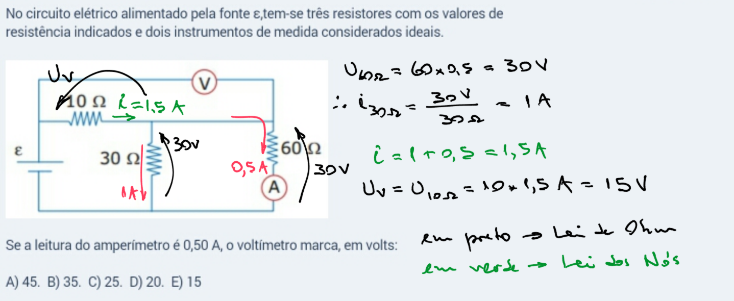 (Unifor-CE–2008) Amperímetros e voltímetros 14mxlpv