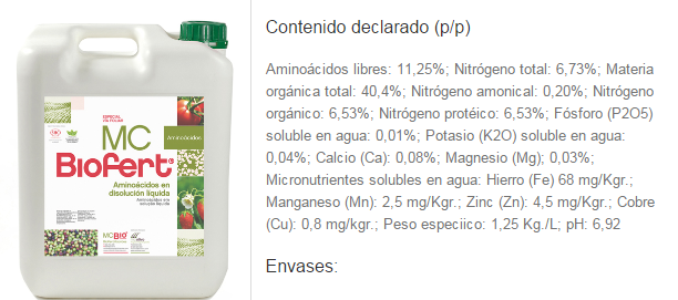 Aminograma de los Bioestimulantes 259zp5y