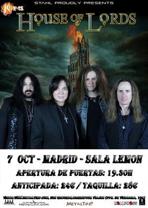 <<NEWS>> RECORDATORIO HOUSE OF LORDS, 7 octubre Madrid, Sala Lemon 2qx9q3k