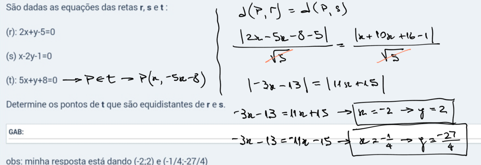 Equidistância de pontos às retas 2saywl4