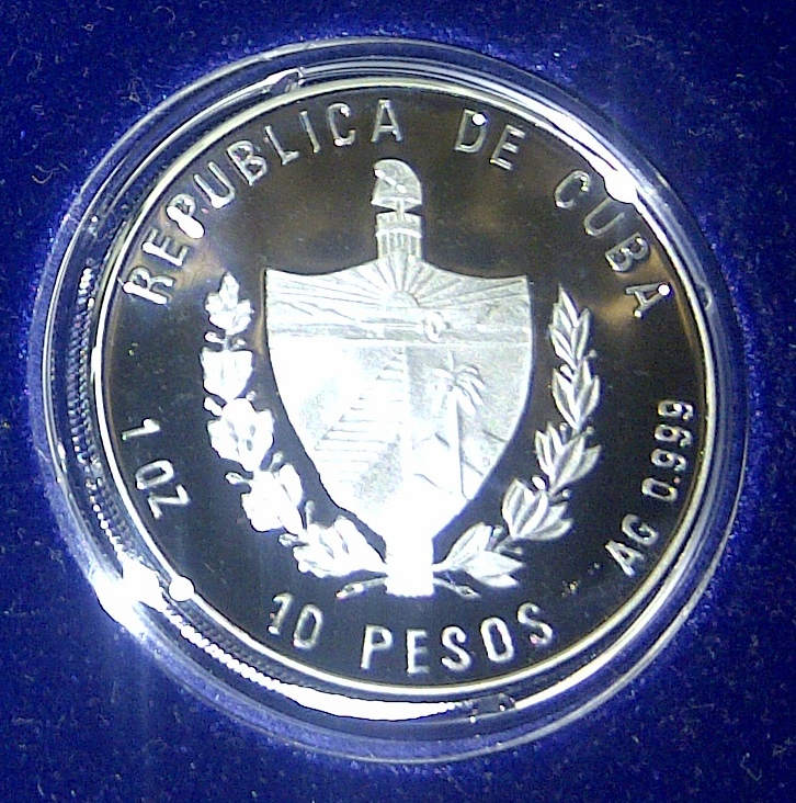 MONEDA PLATA 1998 10 PESOS JUAN PABLO II CUBA Ddm63t