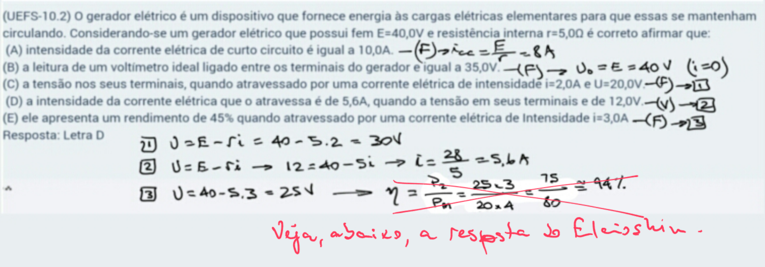 Dúvida em geradores e receptores. 23ljfq0