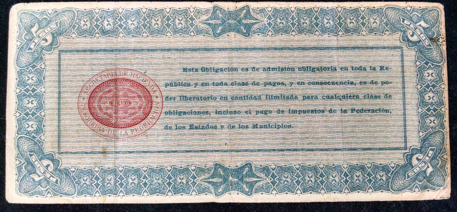 5 pesos 1914 Mexico. S5zfw6