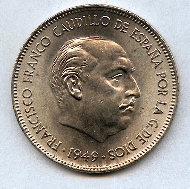 * ERROR * 5 PESETAS AÑO 1949*19*49 MOSTACHO. 37qmq