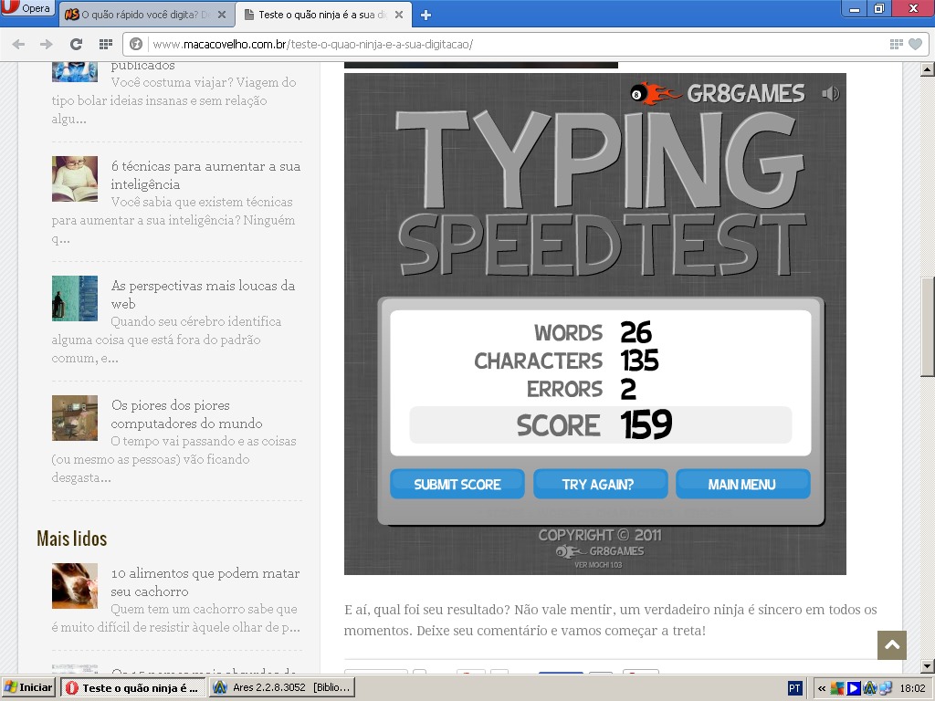 O quão rápido você digita? Descubra aqui! 6o04kz