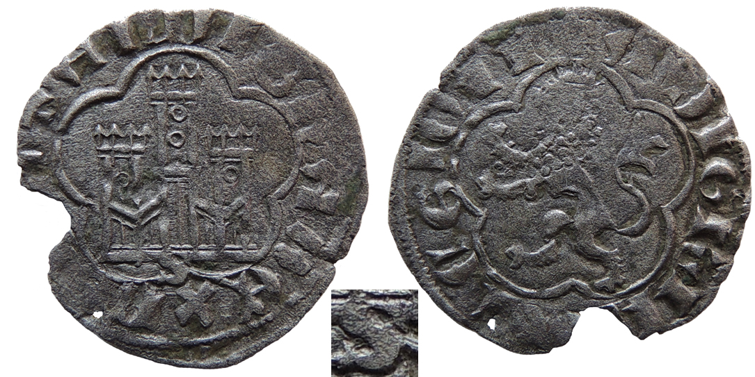 Dinero de Alfonso XI de Sevilla [Sitio de Algeciras] Dvoryt