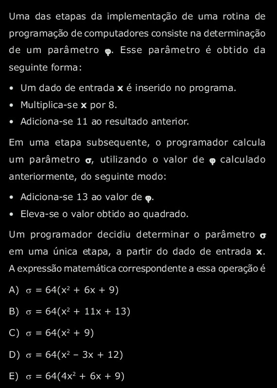 Uma das etapas da implementação de uma rotina Eqcbpt