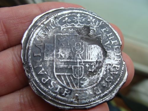 8 REALES FELIPE II CECA SEGOVIA AÑO 1590 RESCATADOS EN PROXIMIDADES AGUAS DE GIBRALTAR 2hs3fv4