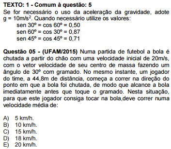 (UFAM/2015) Lançamento Oblíquo  2iktj5i