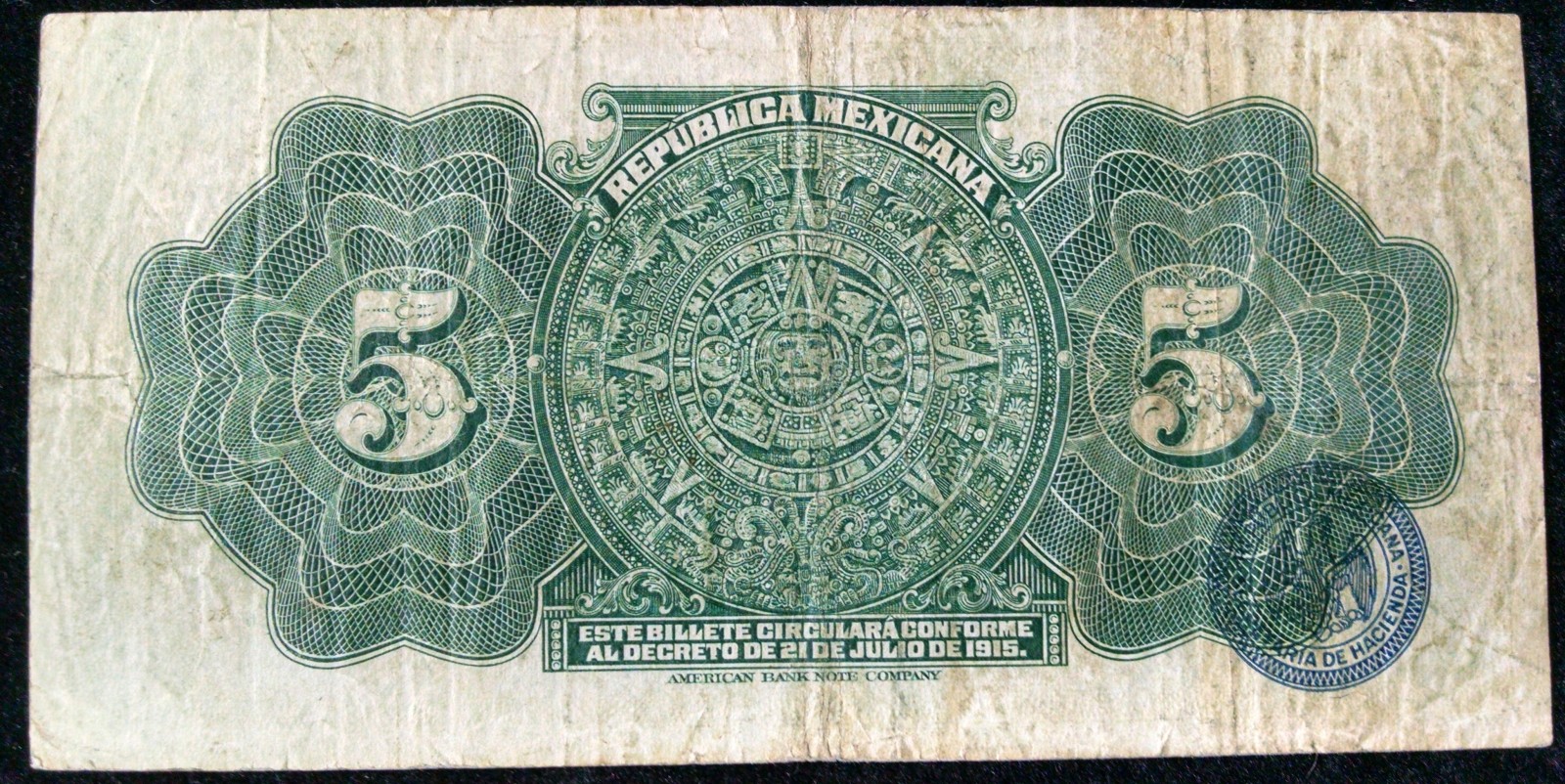 5 pesos 1915 Mexico. 2q24mmt