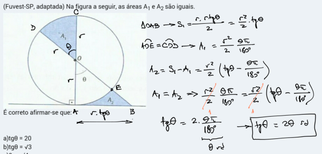 Área do circulo  30ktuuq