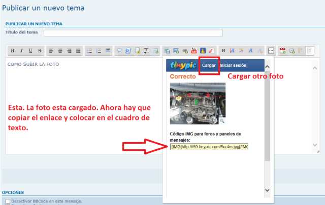 como subir fotos actualizado - Sustitución de Imageshack por Tinypic para subir fotos.  3307iqg
