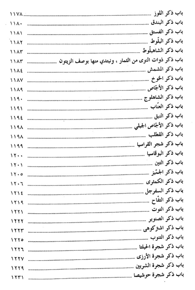 اشجار كتاب الفلاحة النبطية لأبي بكر ابن وحشية