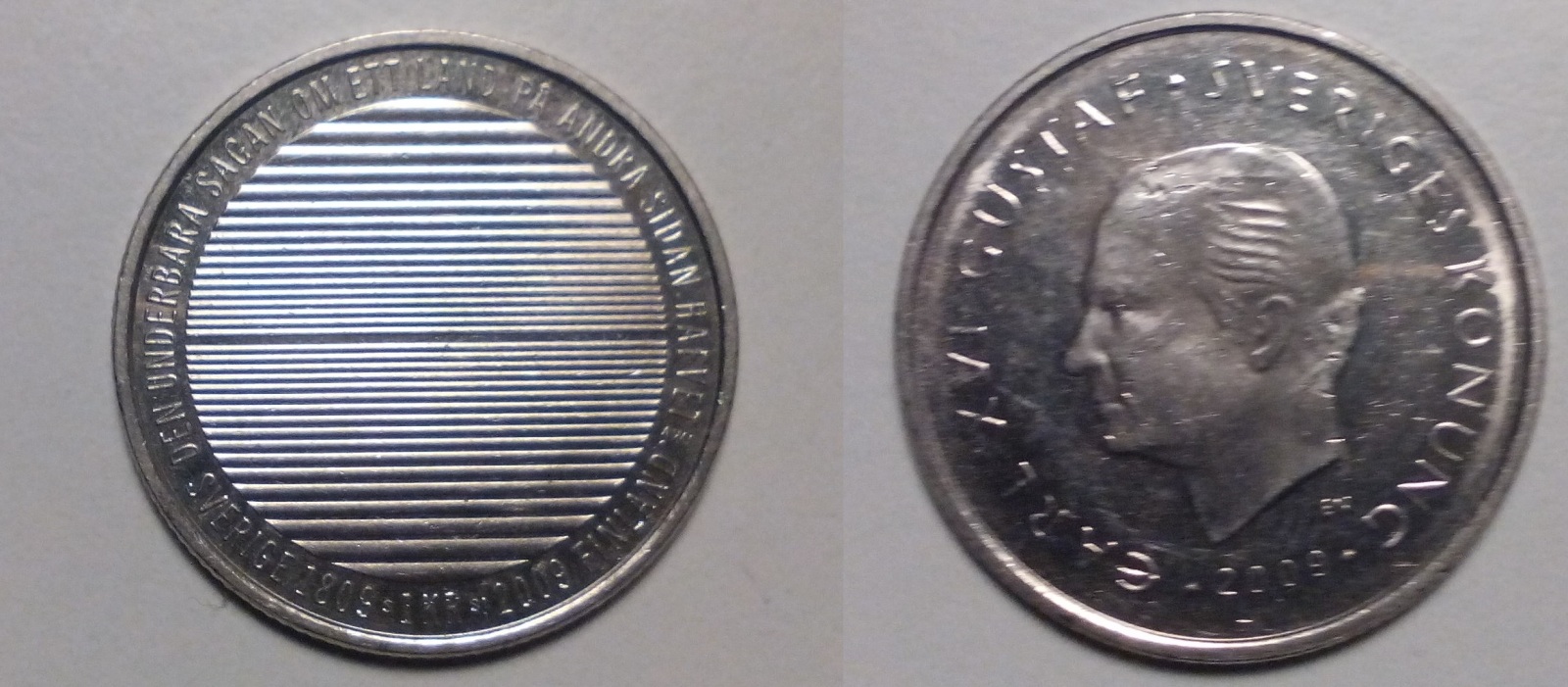 Suecia, 1 Corona 2009, Separación de Finlandia 5prc6p